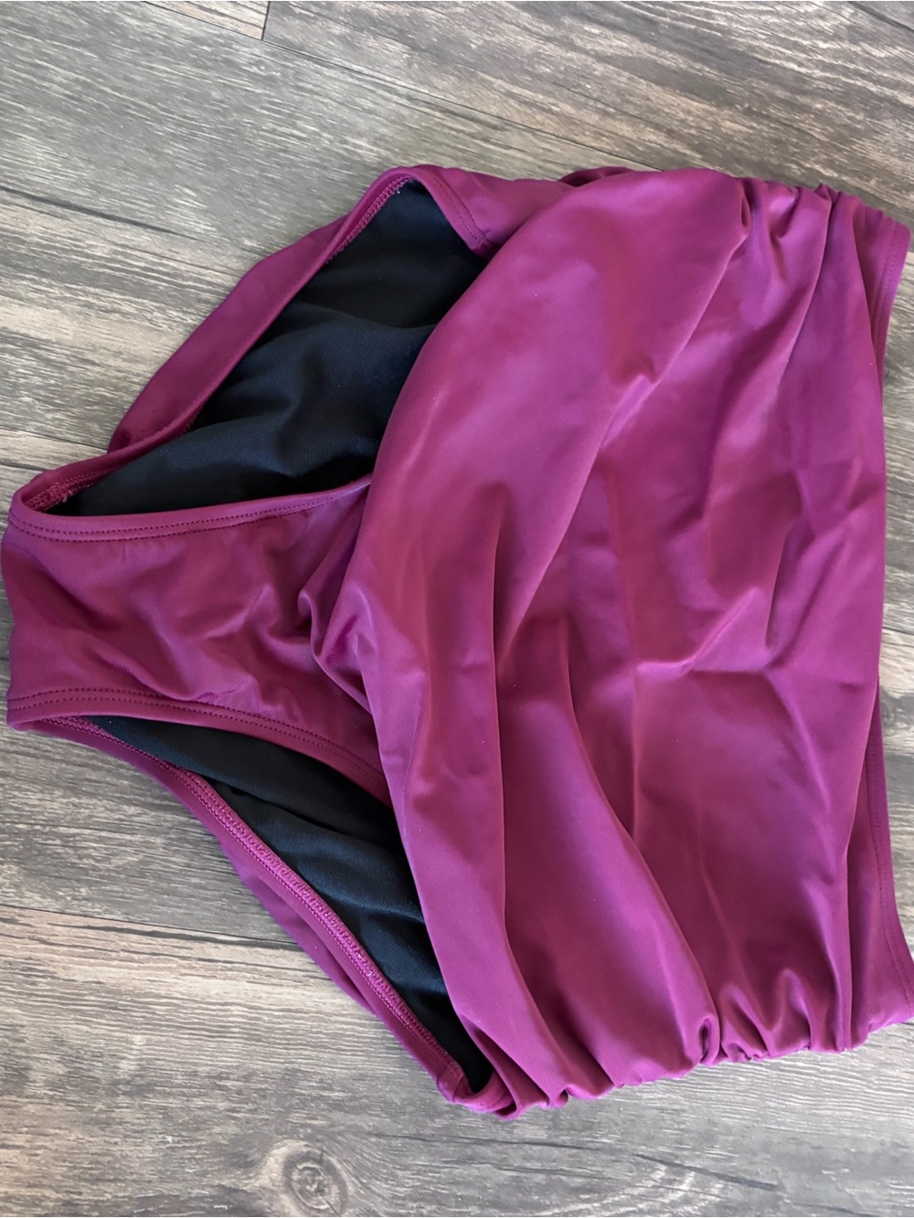 High-Waist Swim Bottoms in Berry Plum